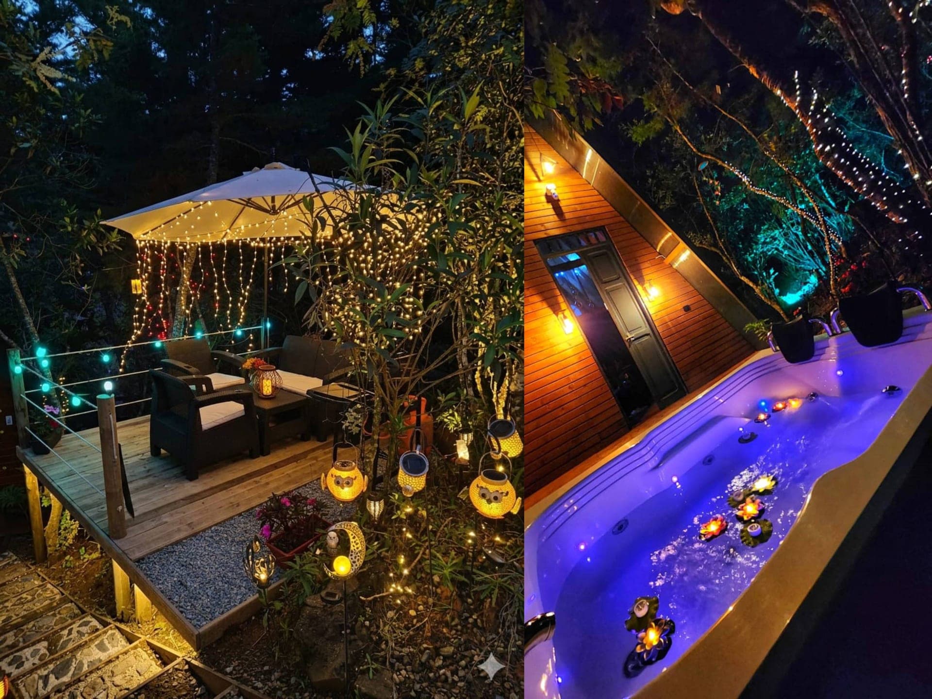 Jacuzzi privado e iluminación romántica · Milán Tiny House